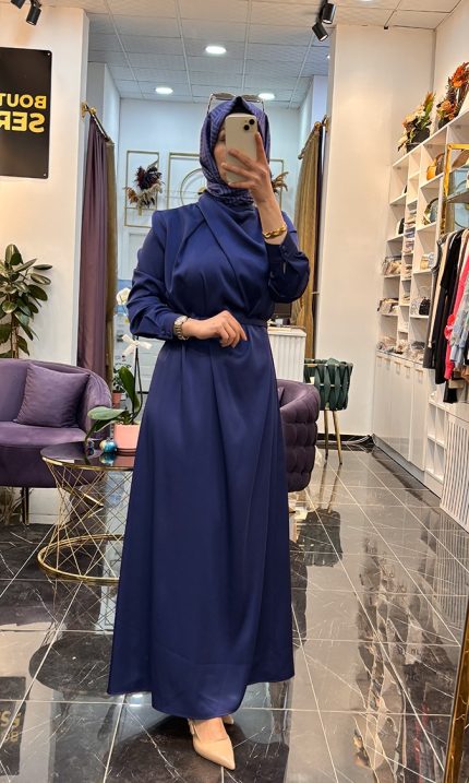 Senna Design Cristalle Dress Elbise Lacivert